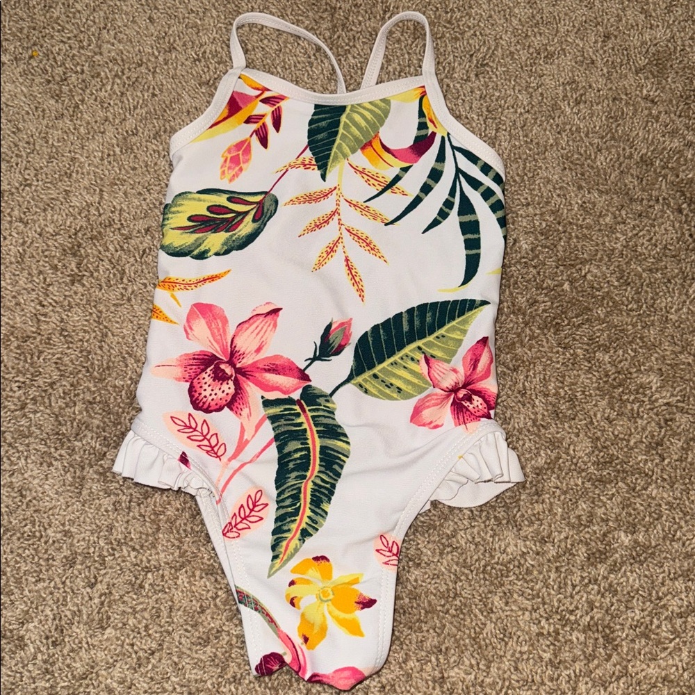 Old Navy White and Multicolor Swimsuit